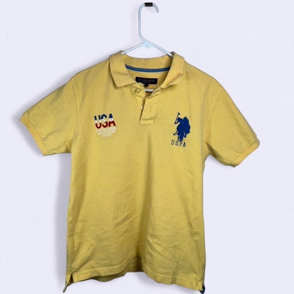 U.S. Polo Assn Yellow Polo Shirt Men’s Large USA Logo Embroidered Preppy
